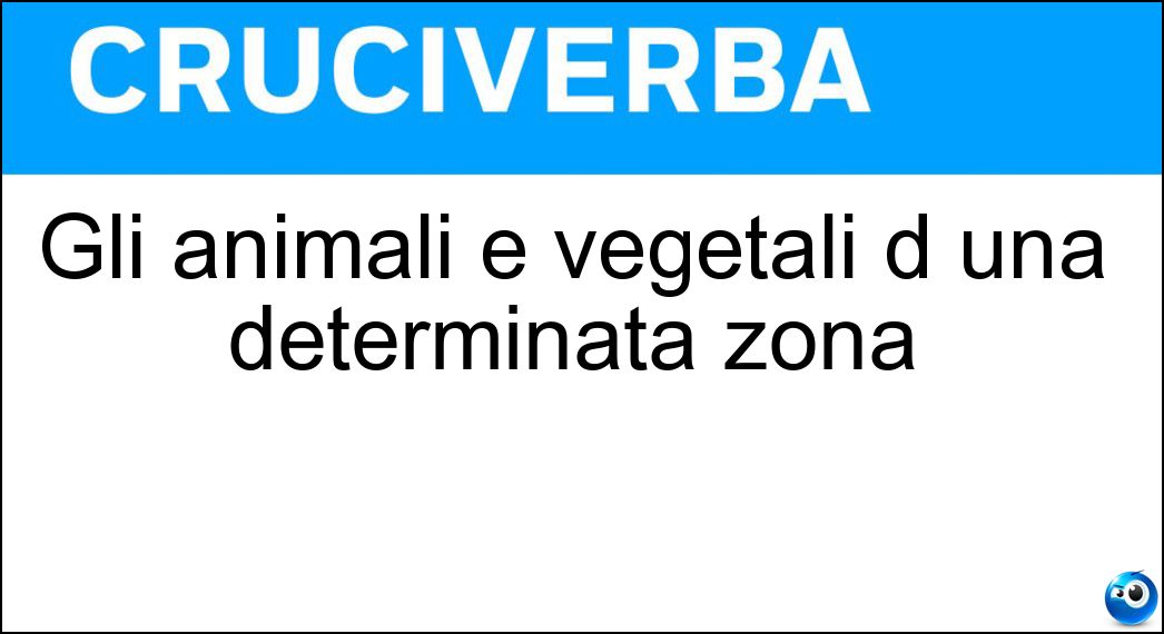 Gli animali e vegetali d una determinata zona Soluzione Gli animali e vegetali d una determinata zona - Bioma