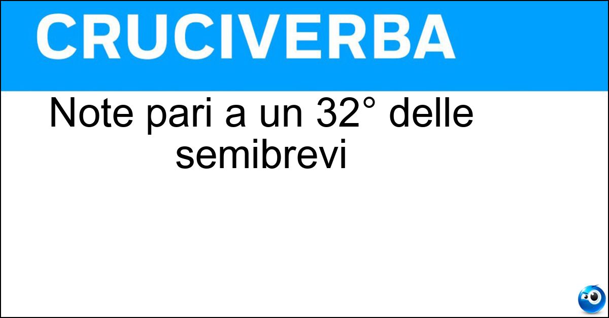Soluzione Note pari a un 32° delle semibrevi - Biscrome