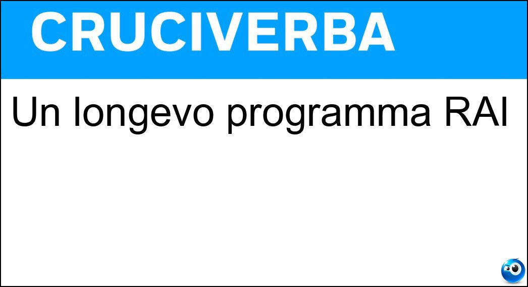Un longevo programma RAI Soluzione Un longevo programma RAI - Blob