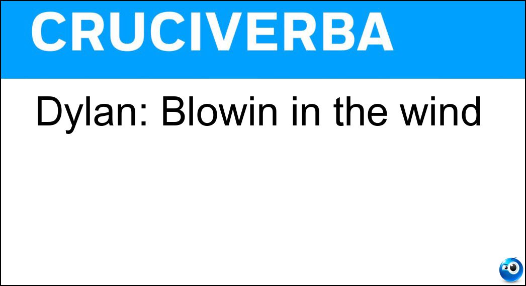 Dylan: Blowin in the wind Soluzione Cruciverba: Dylan: Blowin in the wind - Risposta Bob