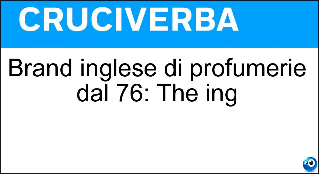 Brand inglese di profumerie dal 76: The ing Soluzione Brand inglese di profumerie dal 76: The ing - Body Shop