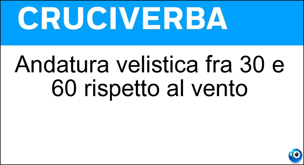 Andatura velistica fra 30 e 60 rispetto al vento