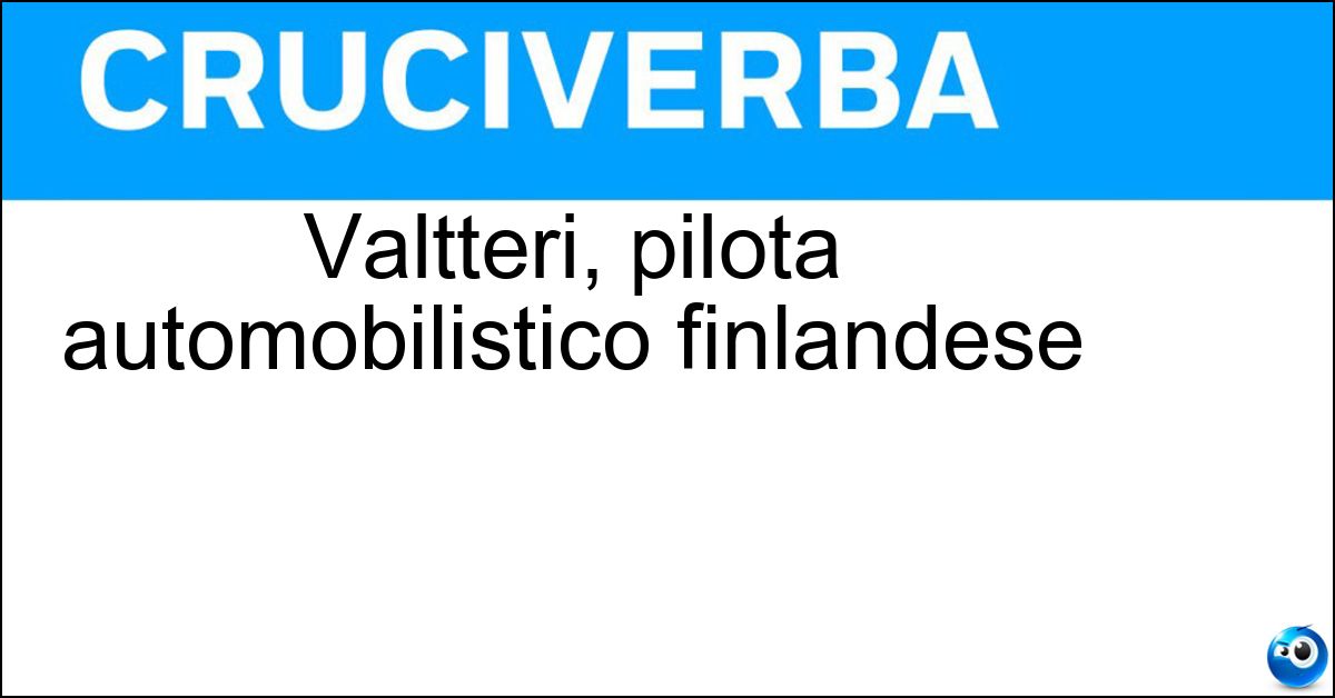 Valtteri, pilota automobilistico finlandese Soluzione Valtteri, pilota automobilistico finlandese - Bottas
