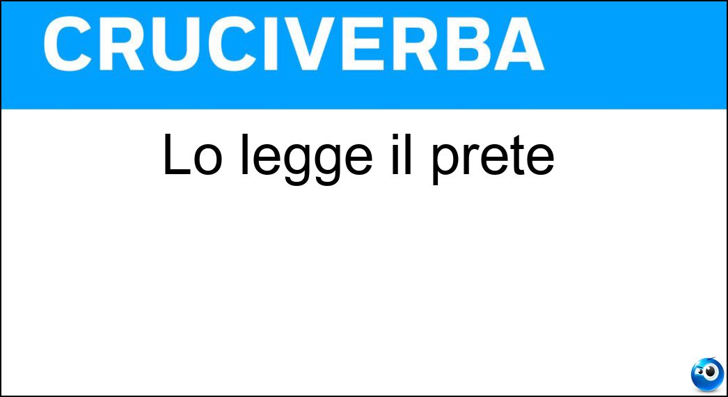 Lo legge il prete