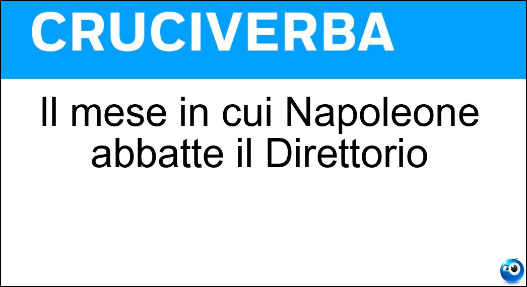 Il mese in cui Napoleone abbatté il Direttorio