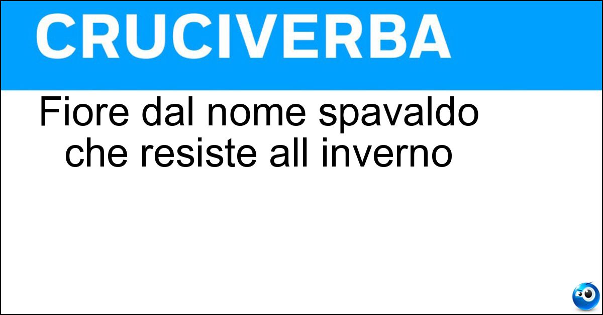Soluzione Fiore dal nome spavaldo che resiste all inverno - Bucaneve