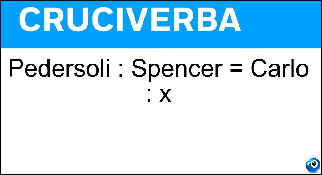 Pedersoli : Spencer = Carlo : x Soluzione Pedersoli : Spencer = Carlo : x - Bud