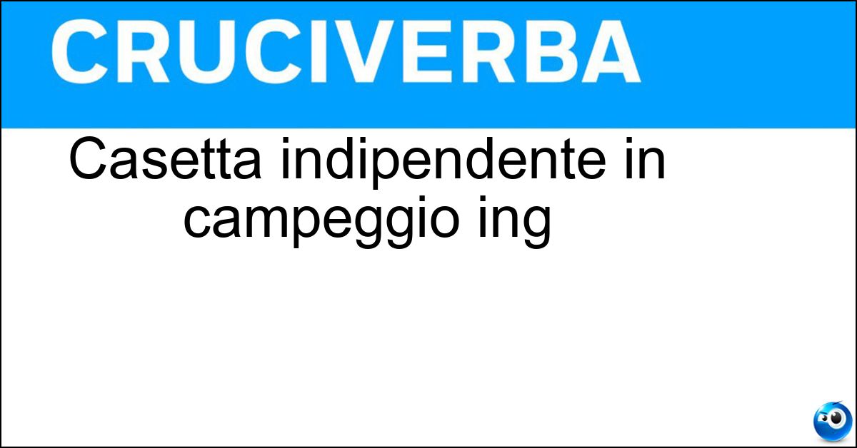 Soluzione Casetta indipendente in campeggio ing - Bungalow
