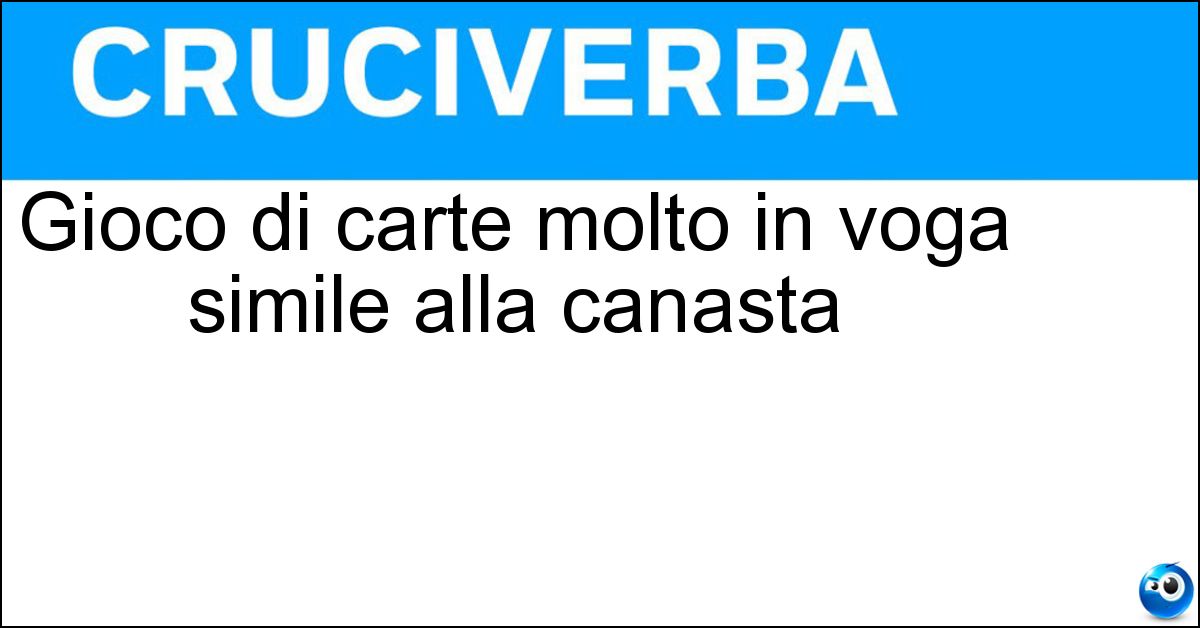 Gioco di carte molto in voga simile alla canasta Gioco di carte molto in voga simile alla canasta