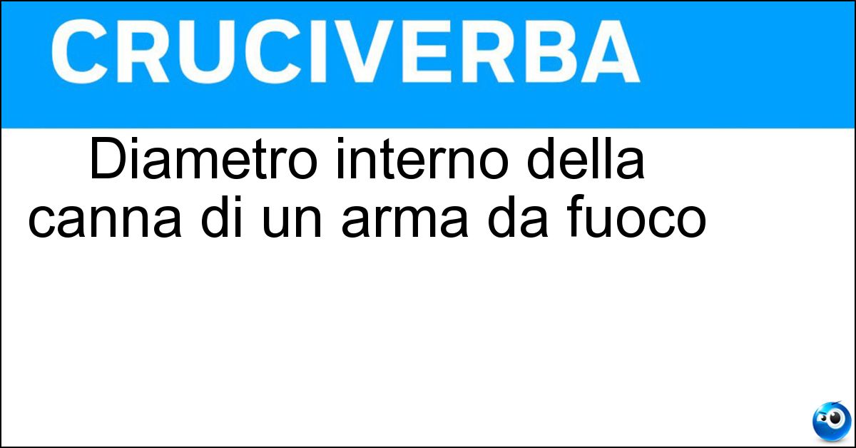 Diametro interno della canna di un arma da fuoco Soluzione Diametro interno della canna di un arma da fuoco - Calibro
