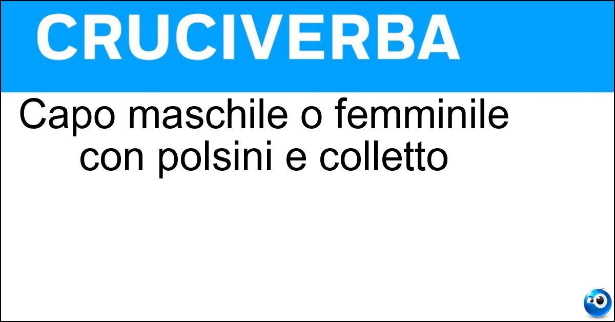 Soluzione Capo maschile o femminile con polsini e colletto - Camicia