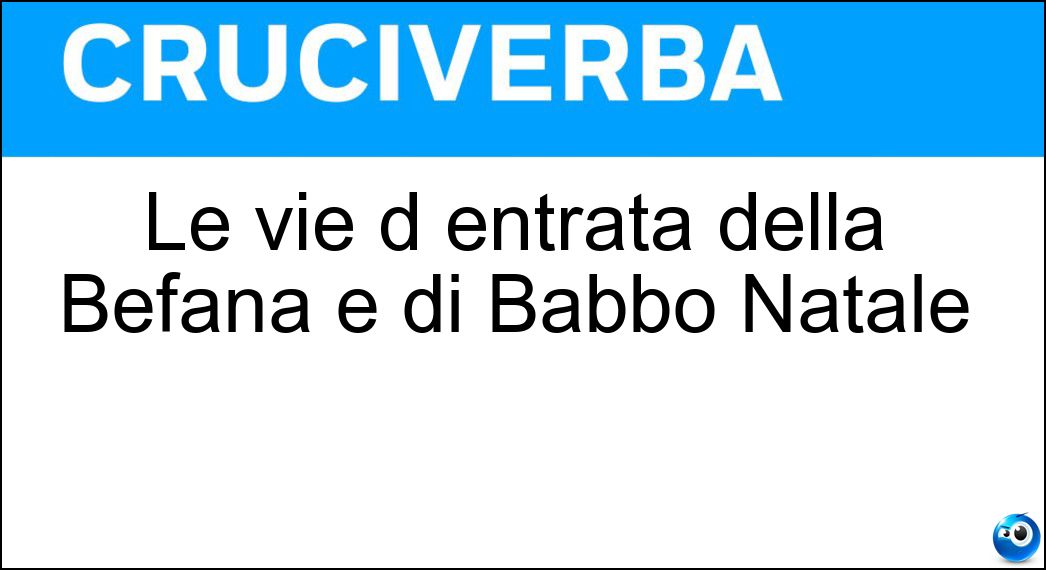 Le vie d entrata della Befana e di Babbo Natale