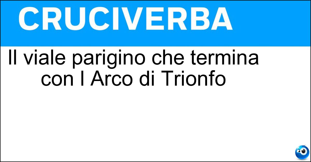 Soluzione Il viale parigino che termina con l Arco di Trionfo - Campi Elisi