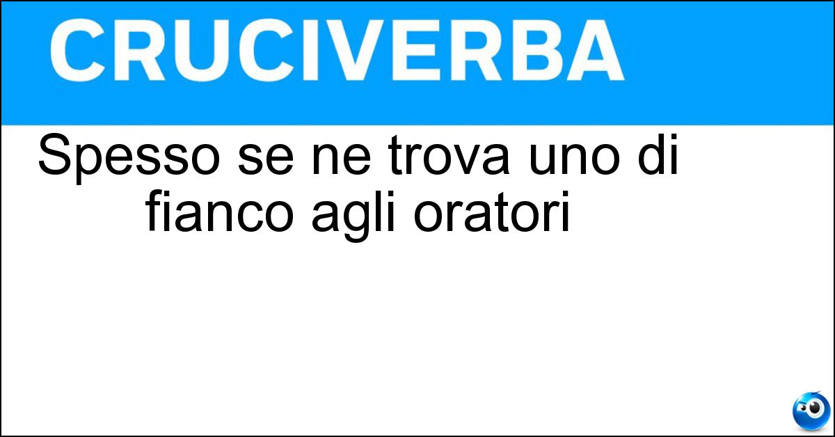 Spesso se ne trova uno di fianco agli oratori Soluzione Spesso se ne trova uno di fianco agli oratori - Campo Sportivo