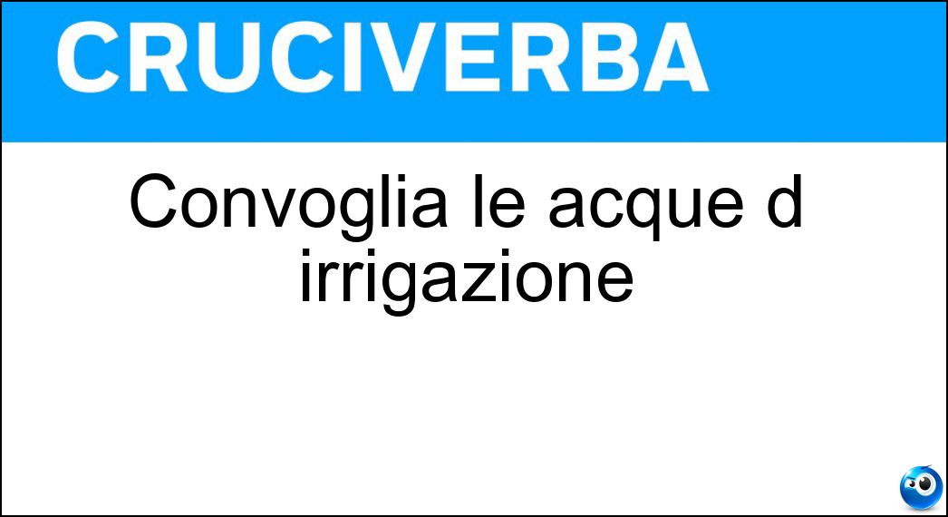 Convoglia le acque d irrigazione Soluzione Convoglia le acque d irrigazione - Canale