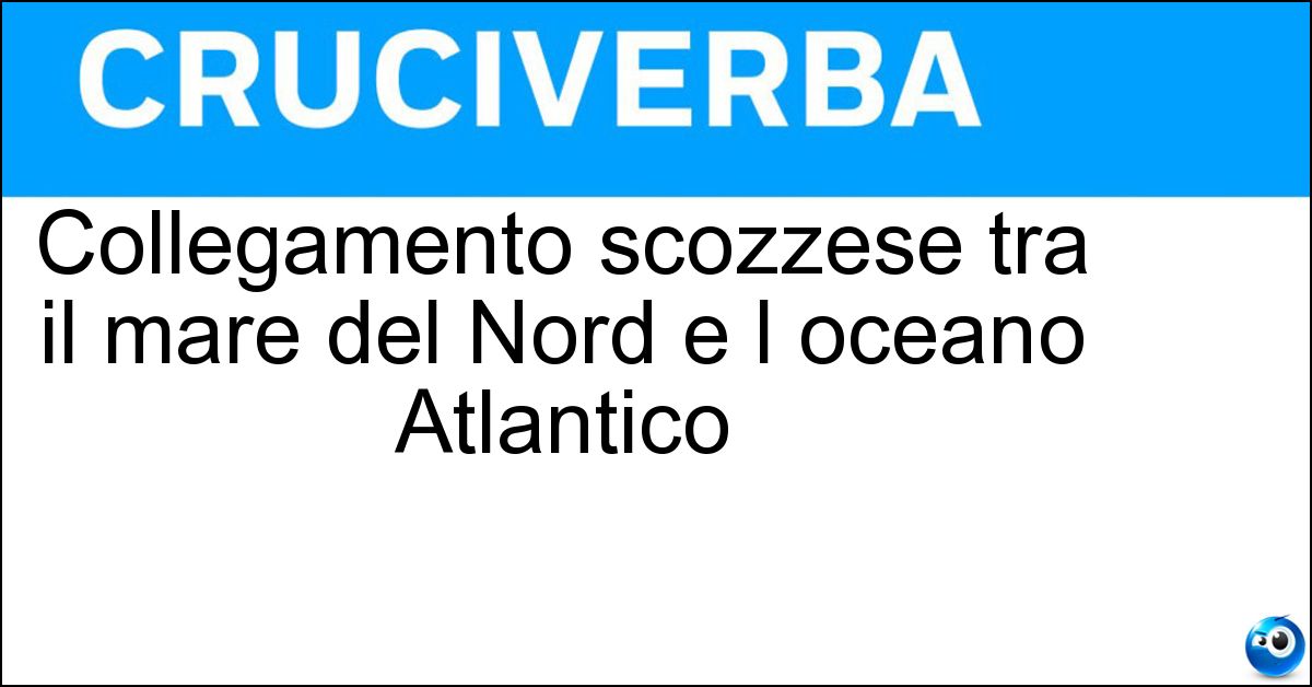 Soluzione Collegamento scozzese tra il mare del Nord e l oceano Atlantico - Canale Di Caledonia