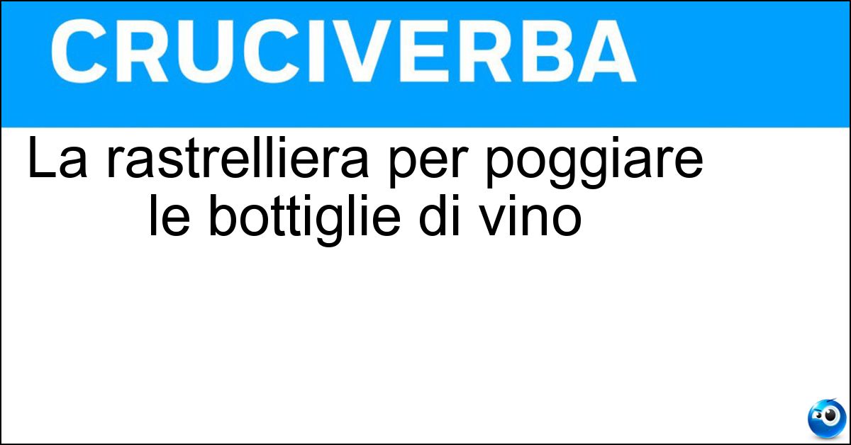 La rastrelliera per poggiare le bottiglie di vino Soluzione La rastrelliera per poggiare le bottiglie di vino - Cantinetta