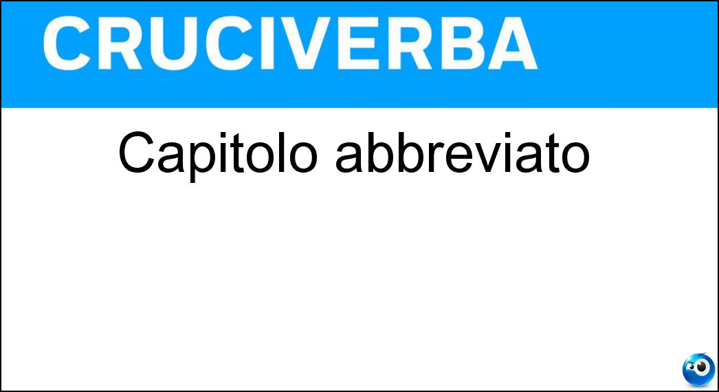 capitolo abbreviato