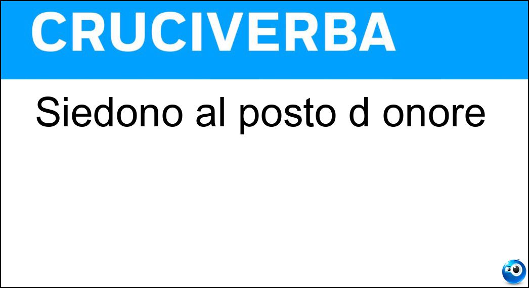 Siedono al posto d onore Soluzione Cruciverba: Siedono al posto d onore - Risposta Capitavola