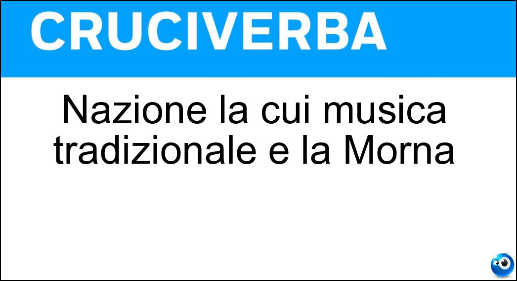 Nazione la cui musica tradizionale è la Morna