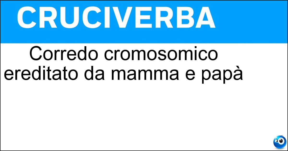 Soluzione Corredo cromosomico ereditato da mamma e papà - Cariotipo