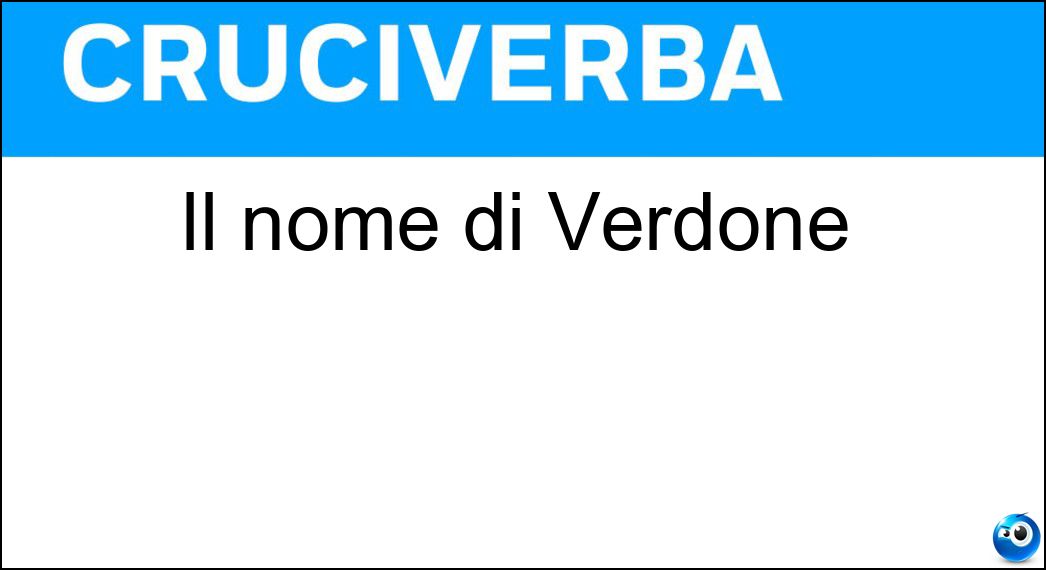 Il nome di Verdone