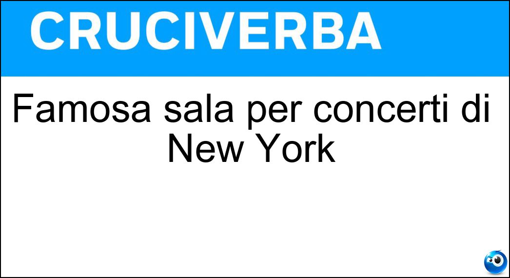 Famosa sala per concerti di New York