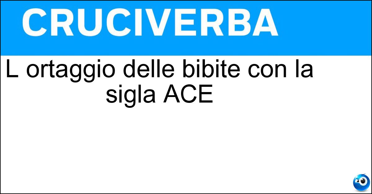 Soluzione L ortaggio delle bibite con la sigla ACE - Carota