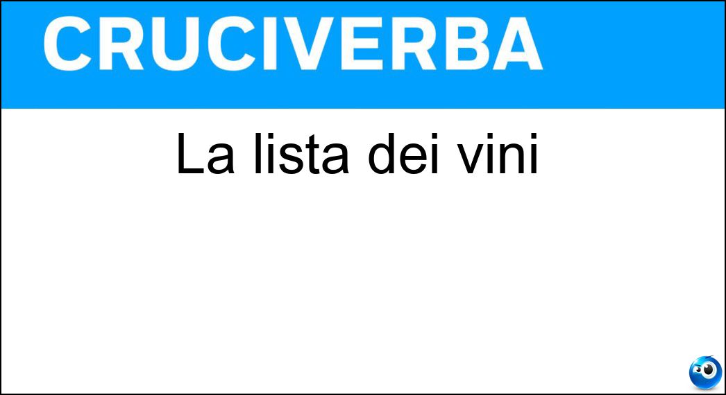 La lista dei vini