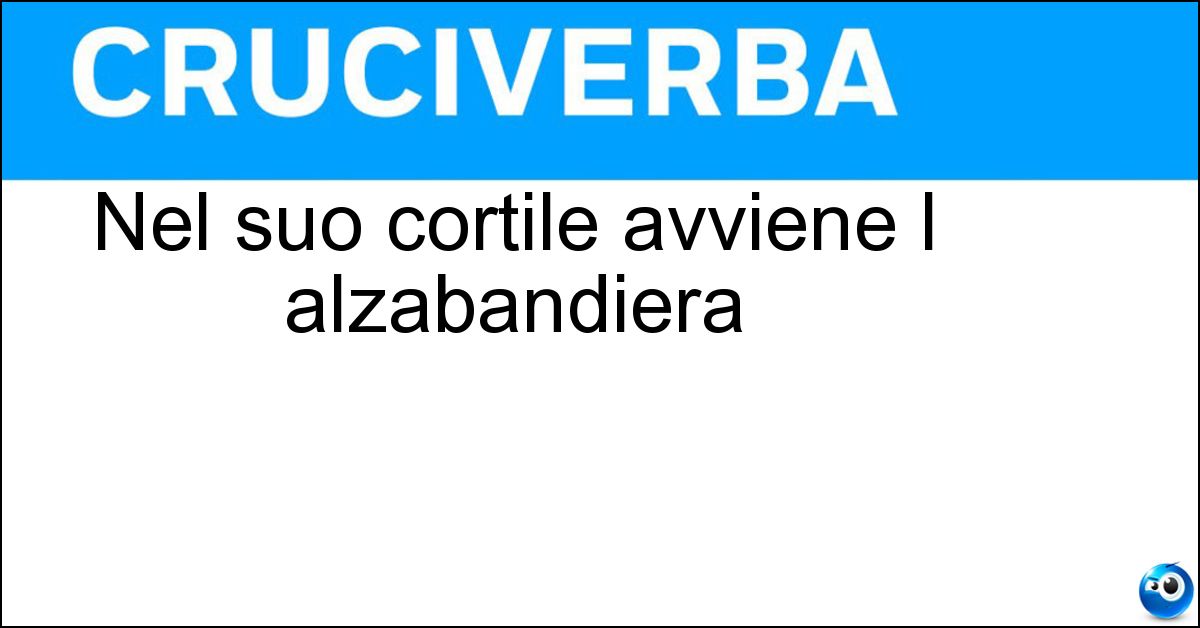 Nel suo cortile avviene l alzabandiera Soluzione Nel suo cortile avviene l alzabandiera - Caserma