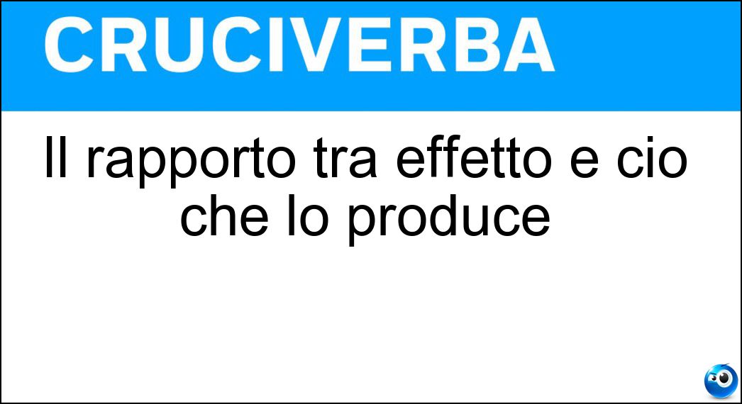 Il rapporto tra effetto e ciò che lo produce Soluzione Il rapporto tra effetto e ciò che lo produce - Causalità