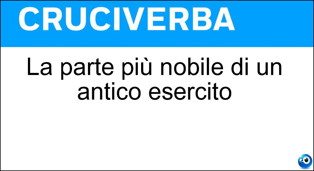 La parte più nobile di un antico esercito Soluzione Cruciverba: La parte più nobile di un antico esercito - Risposta Cavalleria