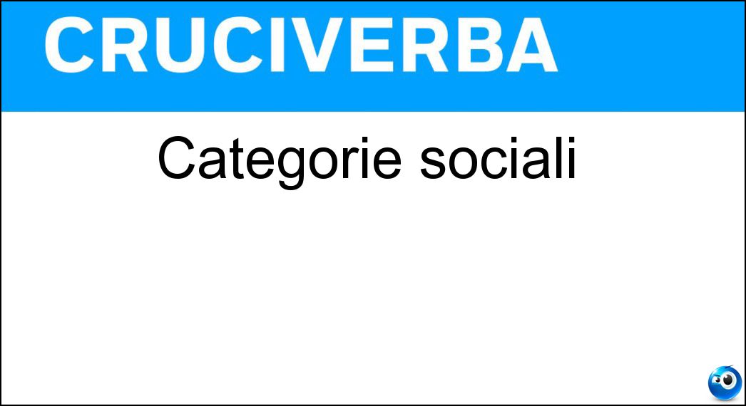 categorie sociali