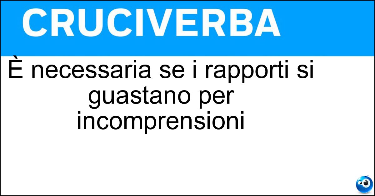 È necessaria se i rapporti si guastano per incomprensioni Soluzione È necessaria se i rapporti si guastano per incomprensioni - Chiarificazione