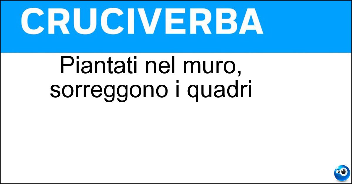 Piantati nel muro, sorreggono i quadri Soluzione Piantati nel muro, sorreggono i quadri - Chiodi