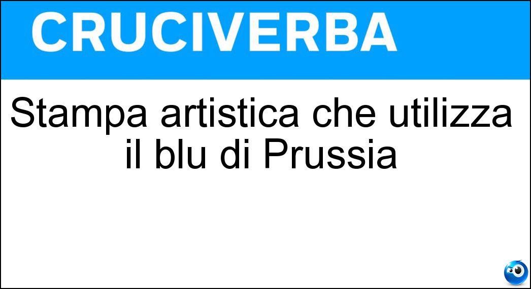 Stampa artistica che utilizza il blu di Prussia Soluzione Stampa artistica che utilizza il blu di Prussia - Cianotipo