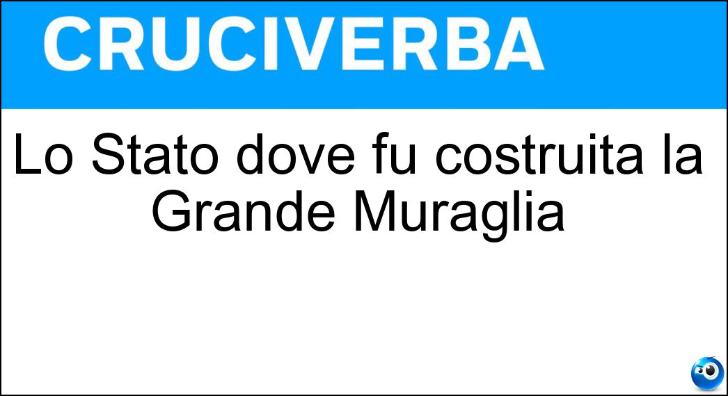 Lo Stato dove fu costruita la Grande Muraglia