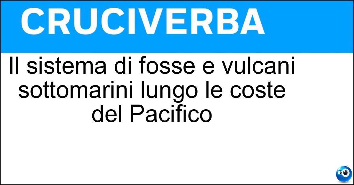 Il sistema di fosse e vulcani sottomarini lungo le coste del Pacifico Soluzione Il sistema di fosse e vulcani sottomarini lungo le coste del Pacifico - Cintura Di Fuoco