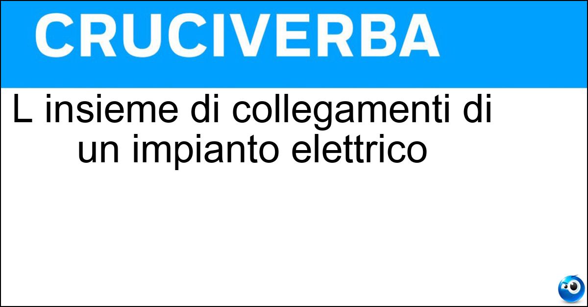 L insieme di collegamenti di un impianto elettrico Soluzione L insieme di collegamenti di un impianto elettrico - Circuiteria