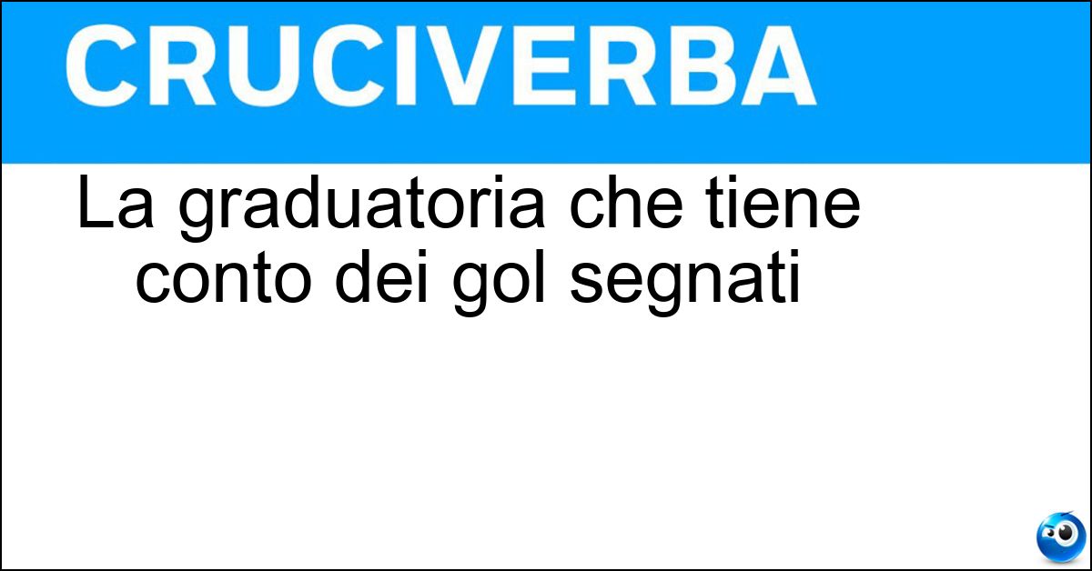 La graduatoria che tiene conto dei gol segnati Soluzione La graduatoria che tiene conto dei gol segnati - Classifica Dei Cannonieri