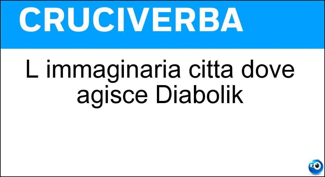 L immaginaria città dove agisce Diabolik