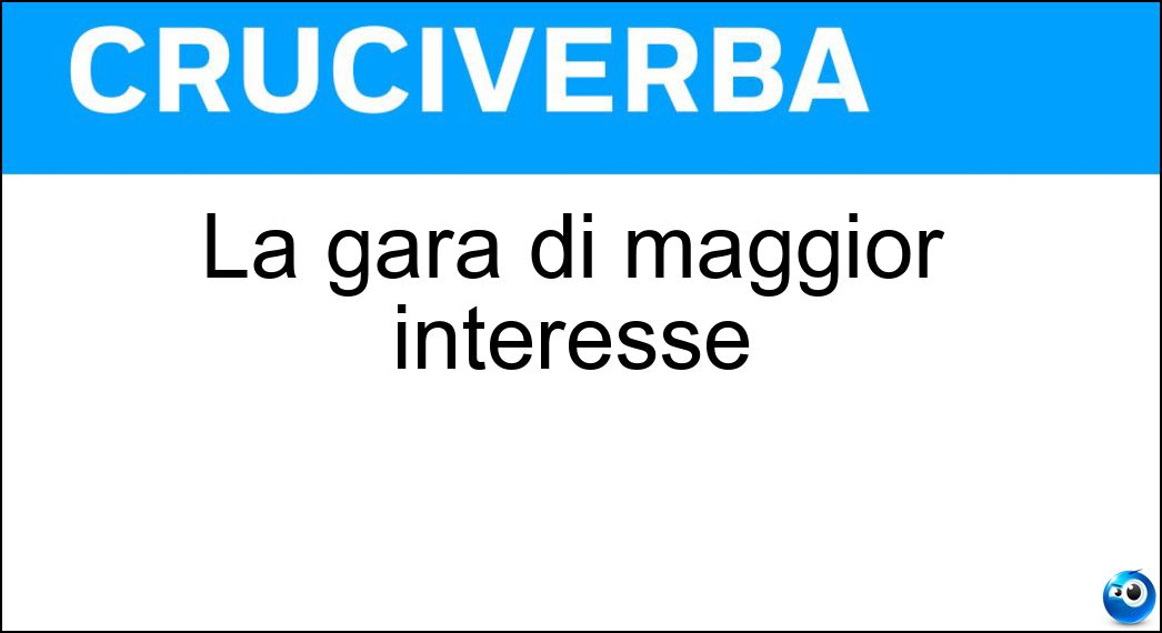 La gara di maggior interesse Soluzione Cruciverba: La gara di maggior interesse - Risposta Clou