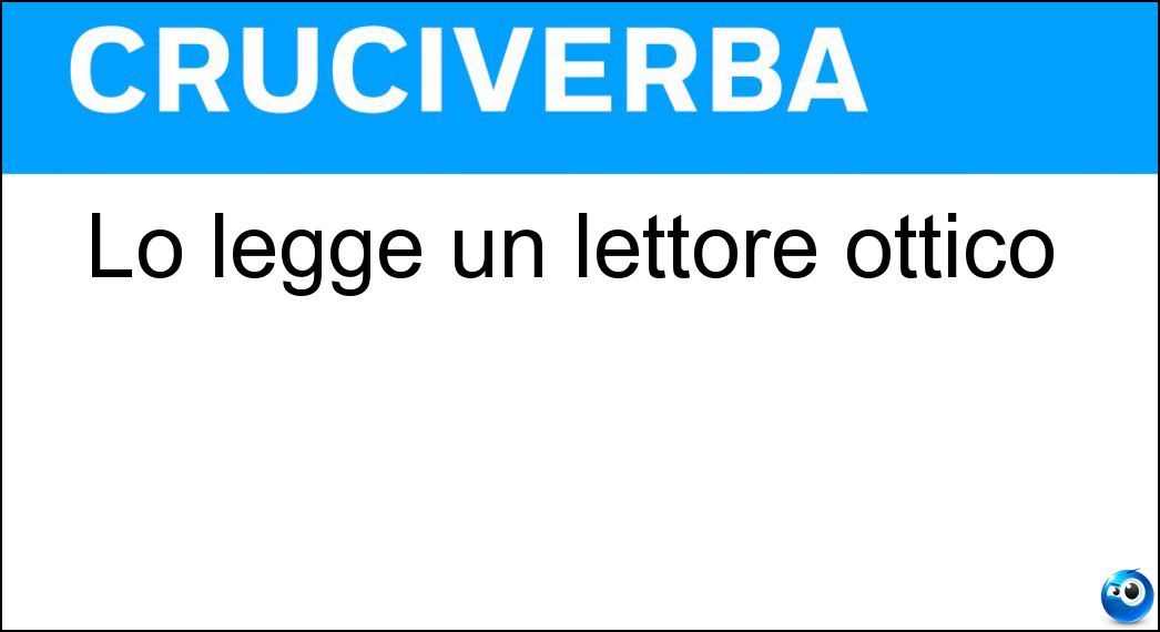 Lo legge un lettore ottico