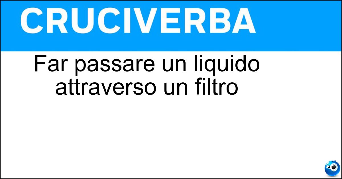 Soluzione Far passare un liquido attraverso un filtro - Colato