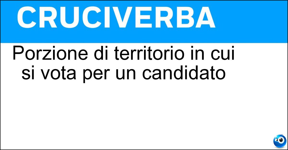 Soluzione Porzione di territorio in cui si vota per un candidato - Collegio Elettorale