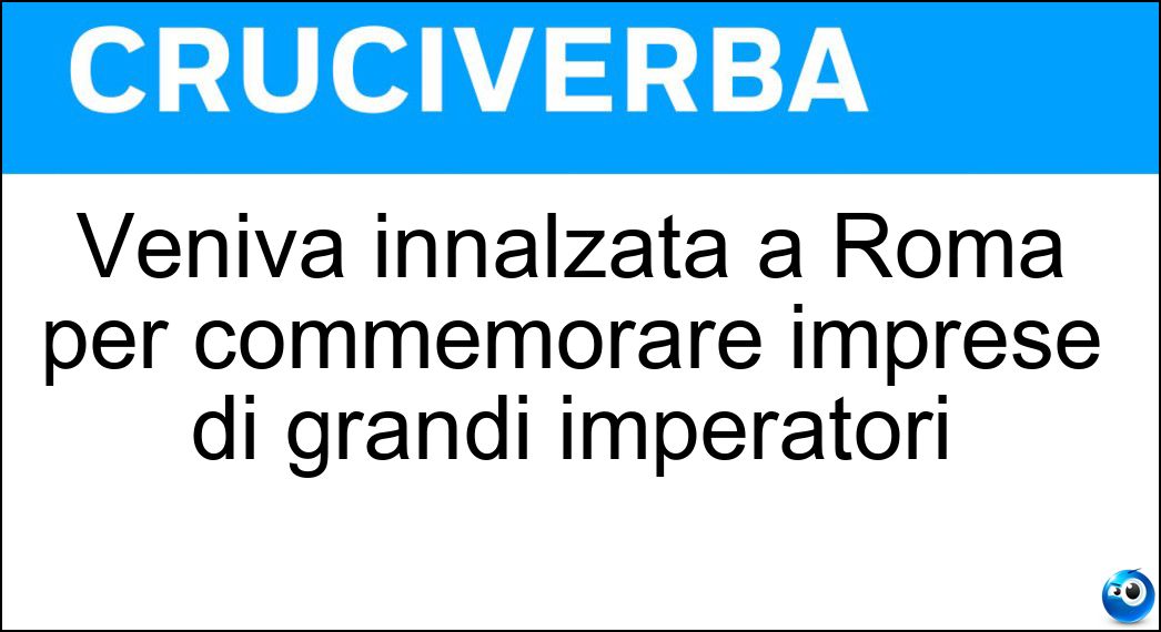 Soluzione Veniva innalzata a Roma per commemorare imprese di grandi imperatori - Colonna Onoraria