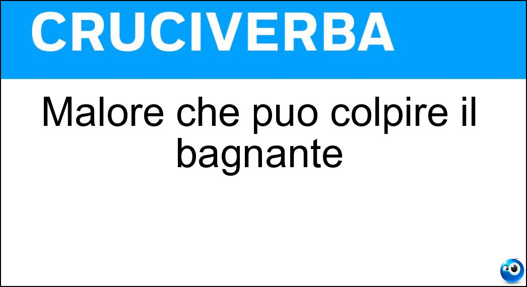 Malore che può colpire il bagnante Soluzione Malore che può colpire il bagnante - Congestione