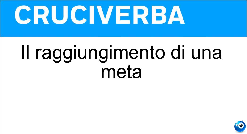 Il raggiungimento di una meta Soluzione Cruciverba: Il raggiungimento di una meta - Risposta Conquista
