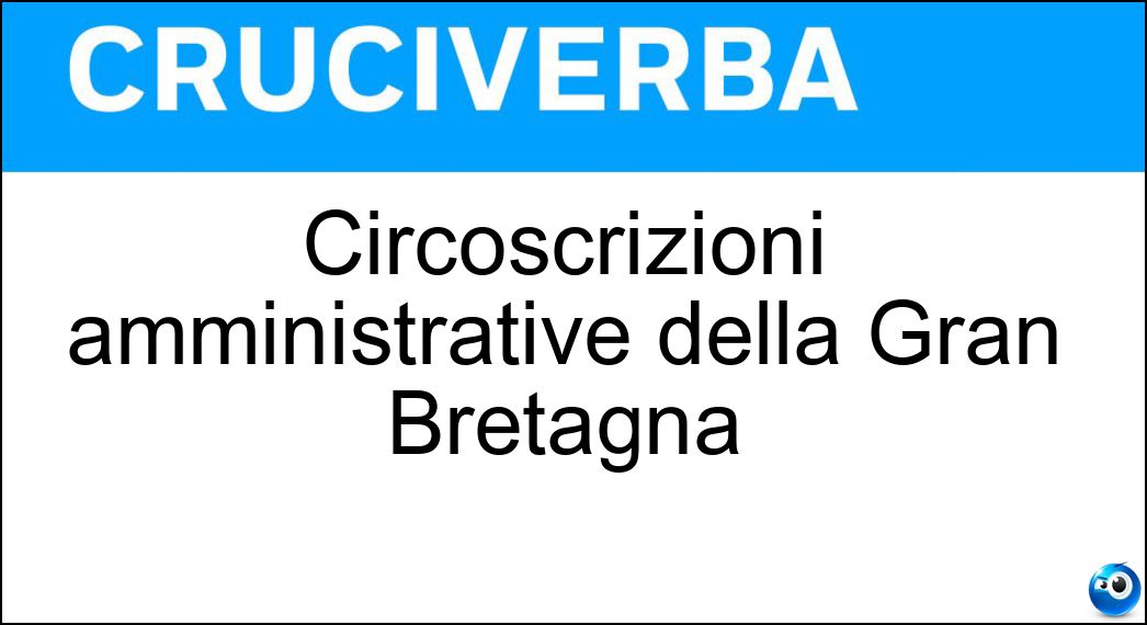 Circoscrizioni amministrative della Gran Bretagna