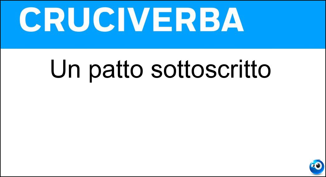 Un patto sottoscritto